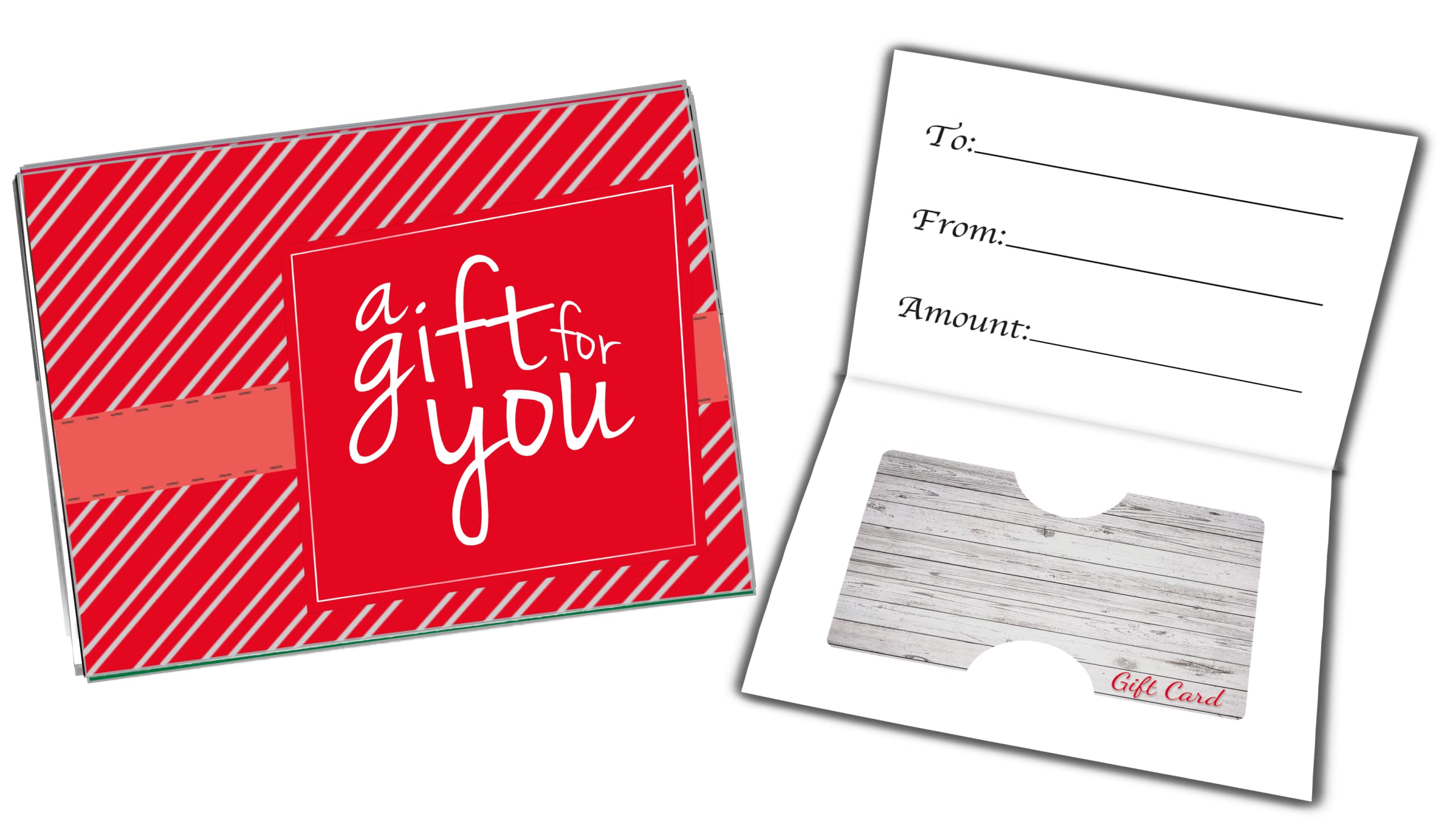 500 Pack Premium Gift Card Presenters with Red Stripe - Elegant Gift Boxes for Holidays, Birthdays & Corporate Events