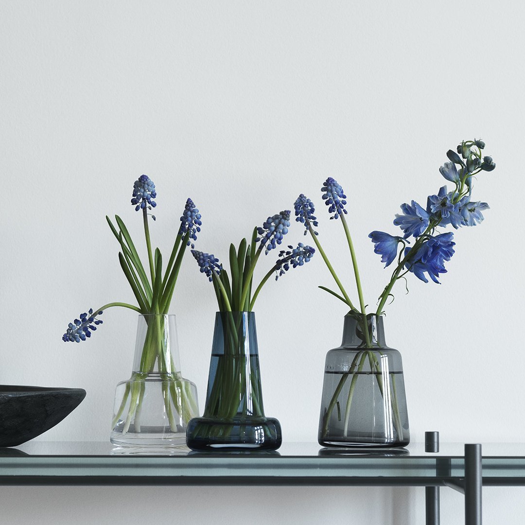 Louise Campbell Flora Vase Holmegaard - Modern Scandinavian Glass Vase for Home Decor, Wedding Centerpieces & Floral Arrangements