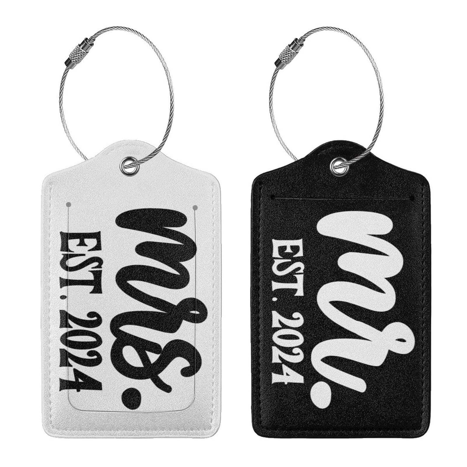 2 Pcs Mr & Mrs Luggage Tags for Suitcase 2024 - Durable Travel ID Tags with Privacy Cover - Perfect Wedding Gift for Couples, Bride & Groom - Ideal for Honeymoon, Anniversary & Vacation Travel Accessories