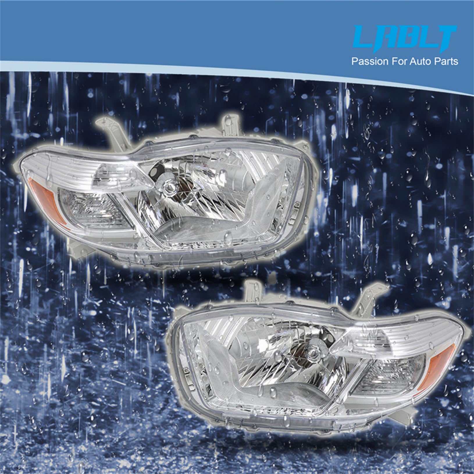 2008-2010 Toyota Highlander Headlight Assembly Replacement - Driver & Passenger Side - Compatible with 8113048470 & 8117048460 - Perfect for Night Driving & Foggy Conditions