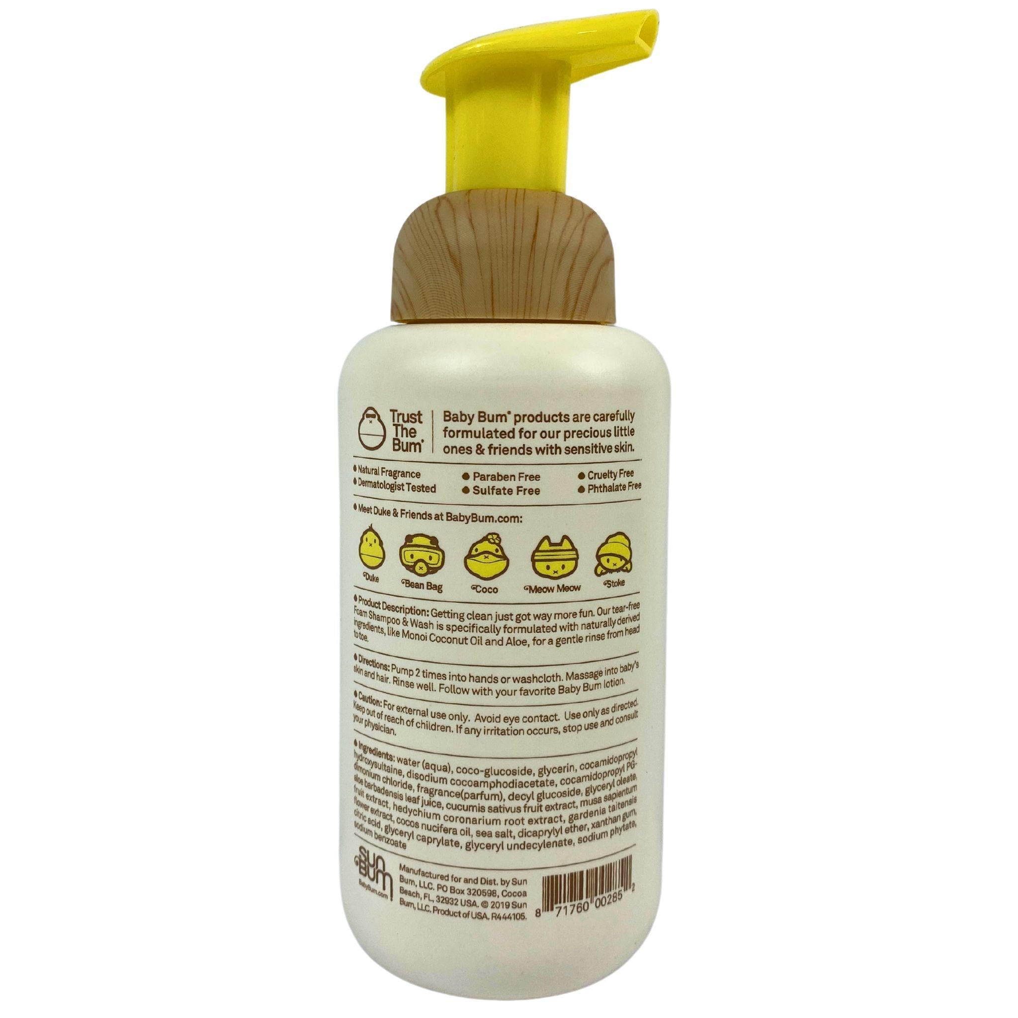 **Baby Bum Foam Shampoo & Wash - Green Coconut Scent, Plant-Based Formula, 12 oz (48-Pack) – Gentle Cleansing for Babies & Kids – Perfect for Bath Time & Sensitive Skin**