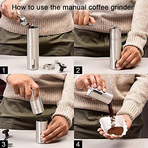 Portable Manual Coffee Grinder - Stainless Steel Adjustable for Home & Travel