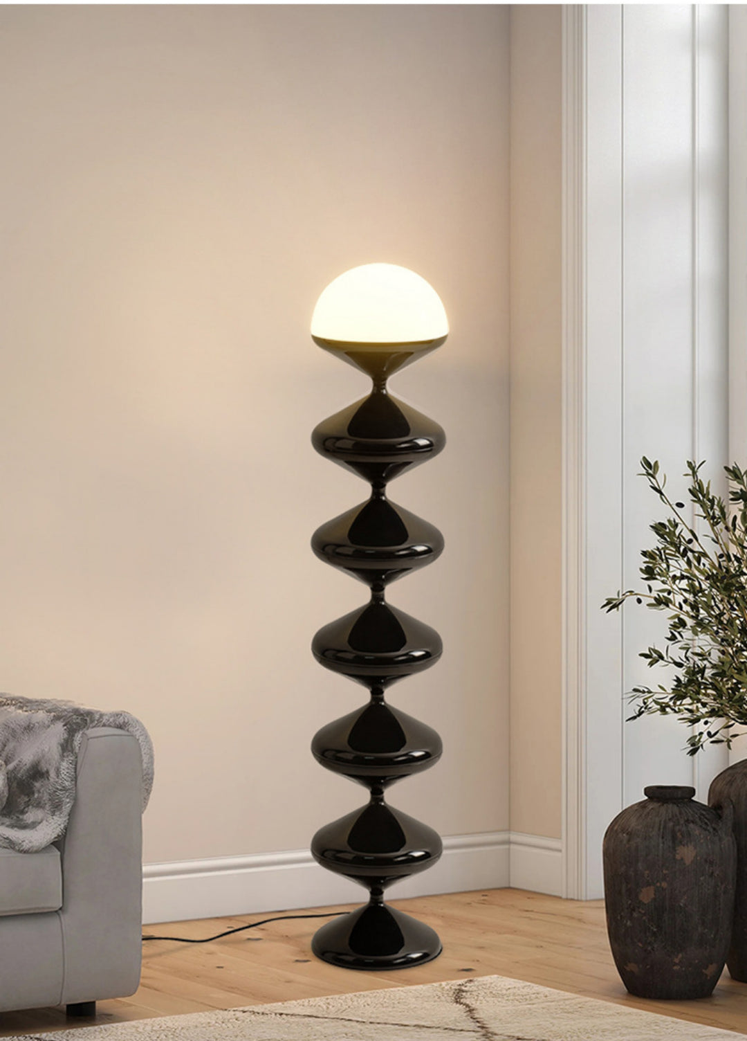 Modern Pull Gourd Floor Lamp - Adjustable Height LED Standing Light for Living Room, Bedroom & Office - Warm White/Cool White Dimmable Reading Light with Remote Control - Perfect for Cozy Nights, Home Decor & Workspace Lighting