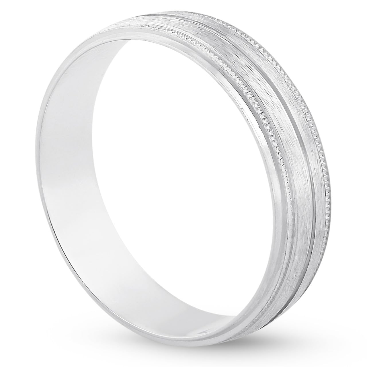Platinum 5mm Brushed Finish Men's Wedding Band - Handcrafted Luxury Ring for Grooms, Engagements & Anniversaries - Perfect for Formal Occasions, Proposals & Daily Wear