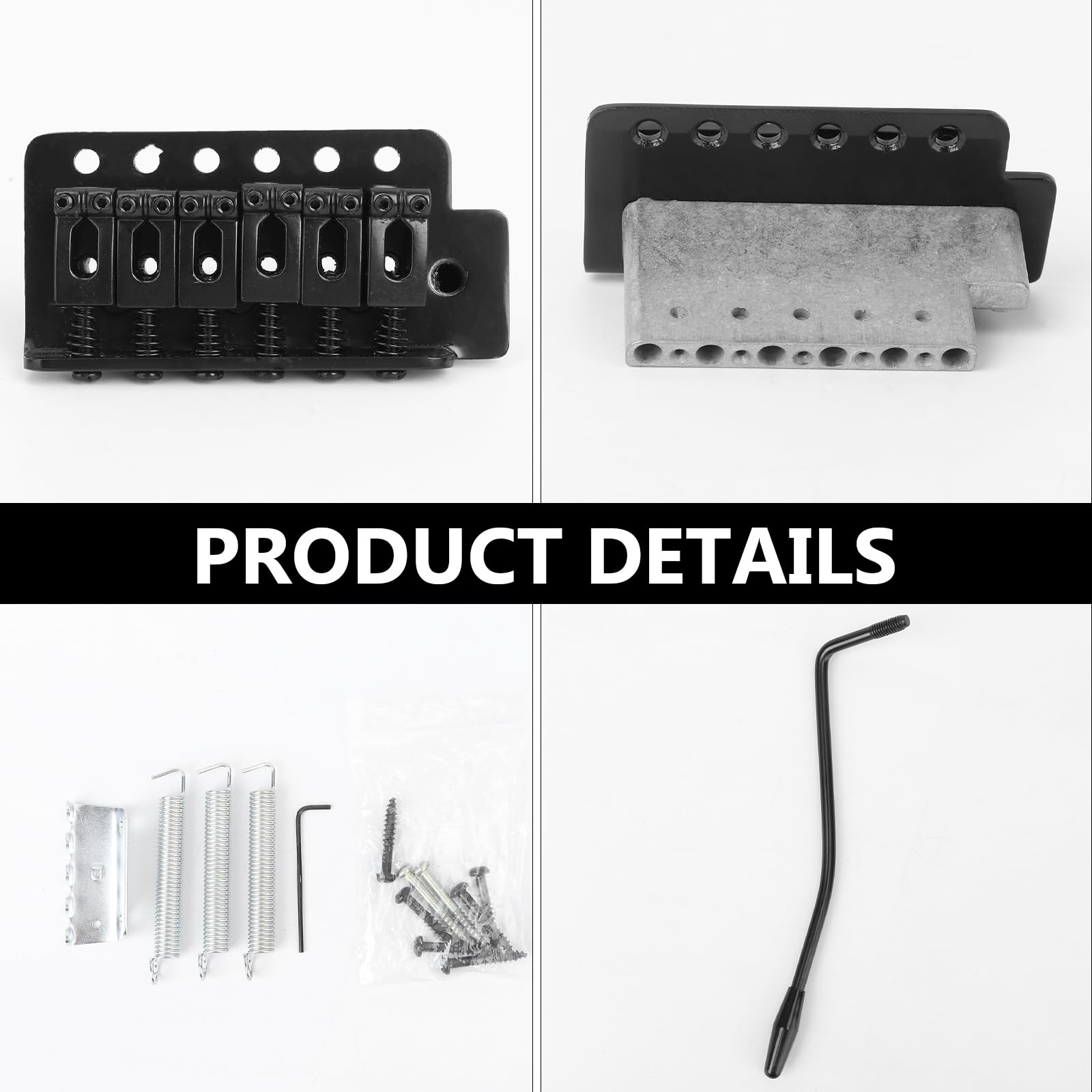 6 String Guitar Bridge & Saddle - Left Handed Electric Guitar Tremolo Bridge Replacement Parts | Perfect for DIY Guitar Repair & Upgrades
