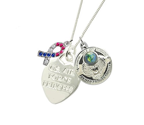 Plated Air Force Girlfriend Necklace MFCR - Military Appreciation Gift for Her - Perfect for Anniversaries, Long Distance Relationships & Military Spouse Support
