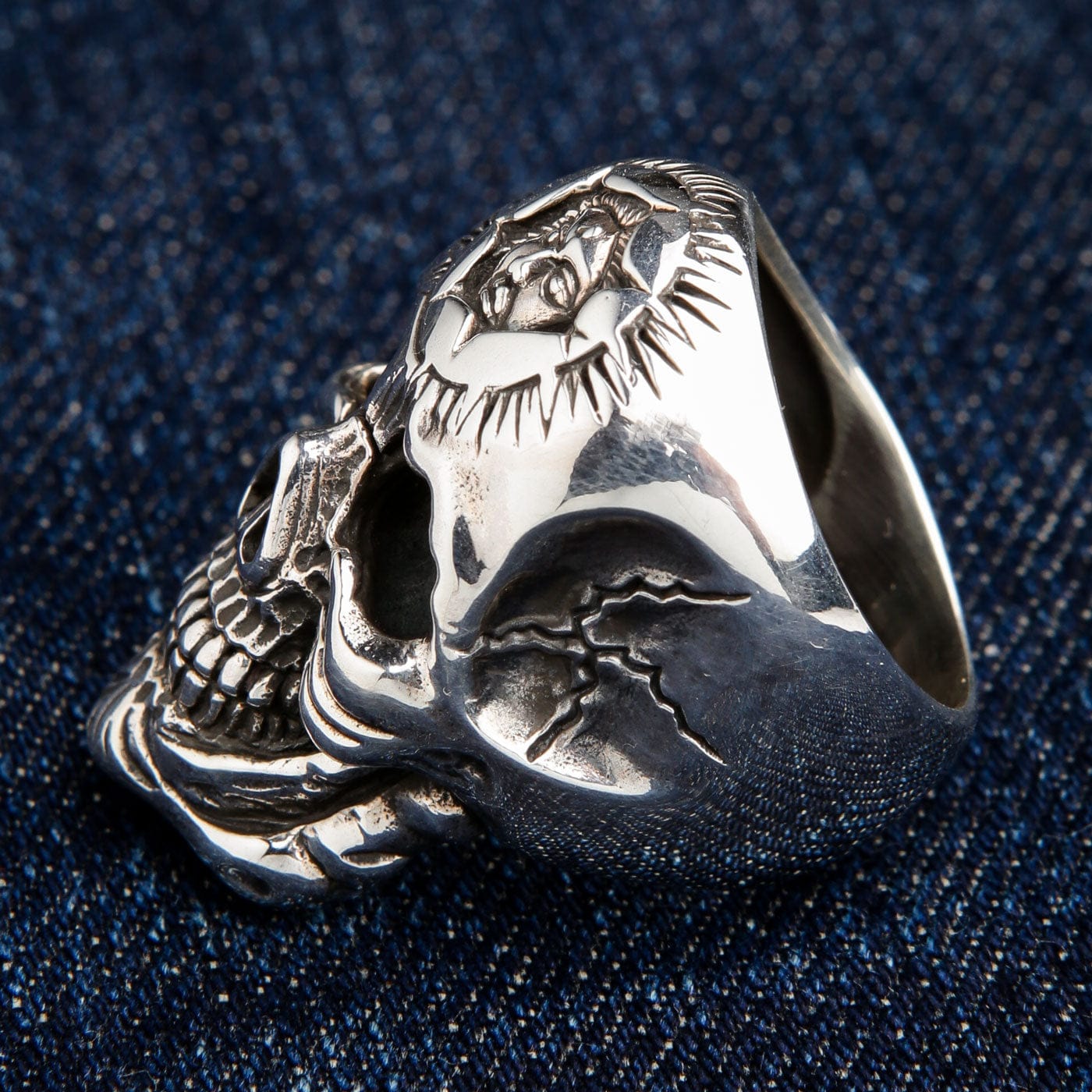 925 Sterling Silver Skull Ring for Men - Heavy Sun God Gothic Jewelry - Perfect for Punk Fashion, Rock Concerts & Biker Style