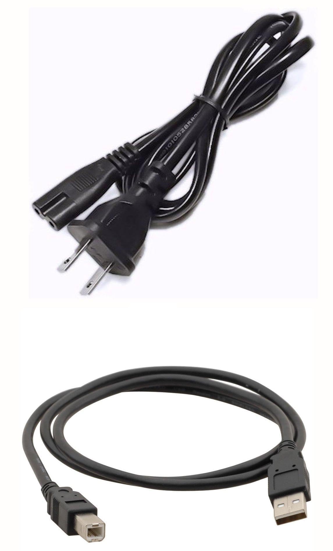 PlatinumPower AC Power Cord & USB Cable for HP Envy 4500/4501/4630/5530/5535 e-All-in-One Printer | Replacement Power Supply & Data Cable | Perfect for Home & Office Printing