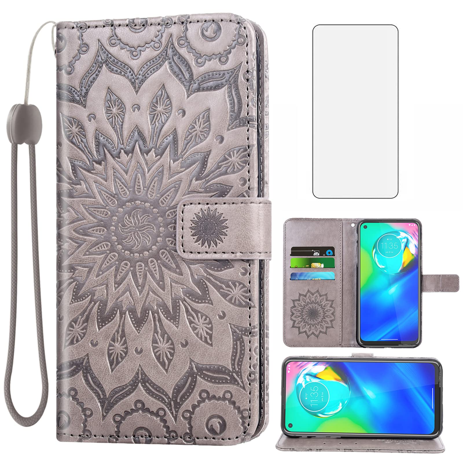 Motorola Moto G Power 2020 Case with Card Holder & Screen Protector - Durable Leather Flip Cover for Men & Women, Perfect for Travel & Daily Use