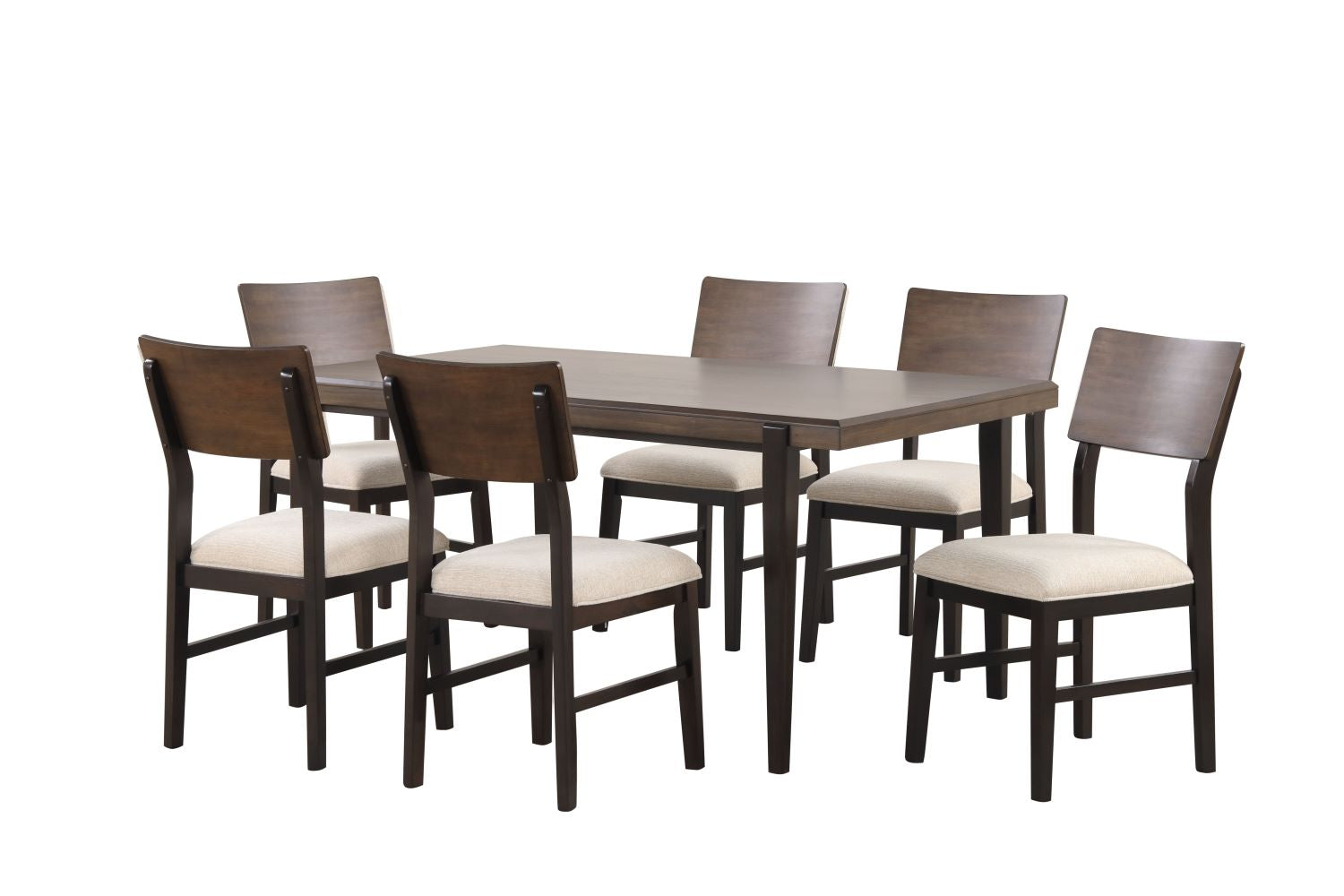 Arabella 7-Piece Dining Table Set - Modern Kitchen & Dining Room Furniture in Black & Brown - Perfect for Small Spaces, Apartments & Family Gatherings