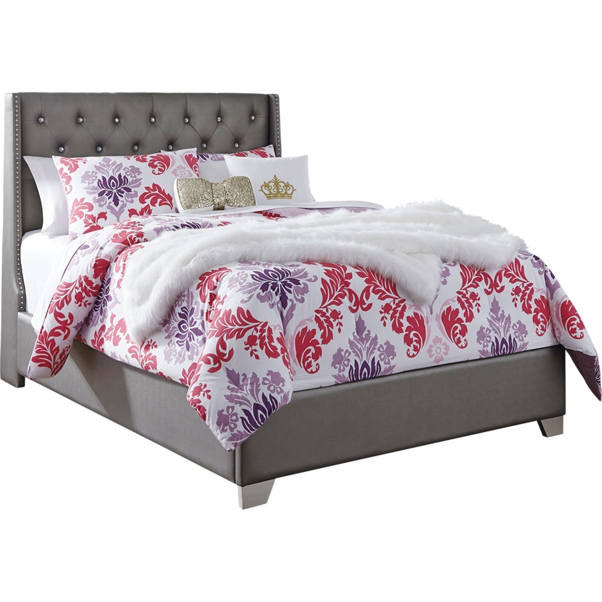 Ashley Coralayne 3-Piece Queen Bedroom Set - Modern Bed Frame with Nightstands - Perfect for Master Bedroom, Guest Room & Apartment Decor