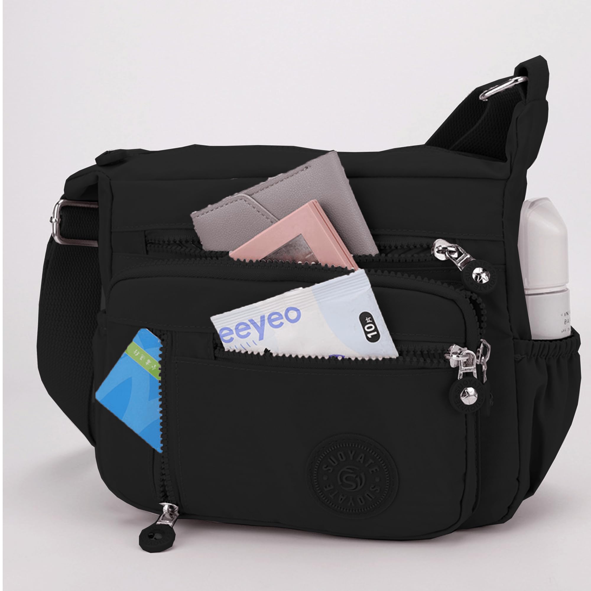Simcat Women's Lightweight Nylon Crossbody Bag with Multi-Pockets - Stylish Shoulder Purse for Travel, Shopping & Daily Use - Perfect Gift for Girls & Women