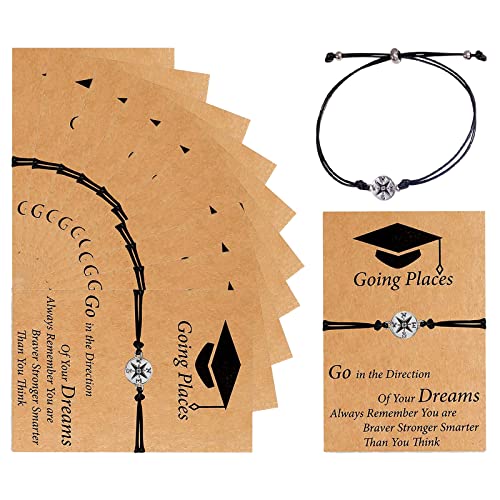 F: 12Pcs Graduation Bracelets