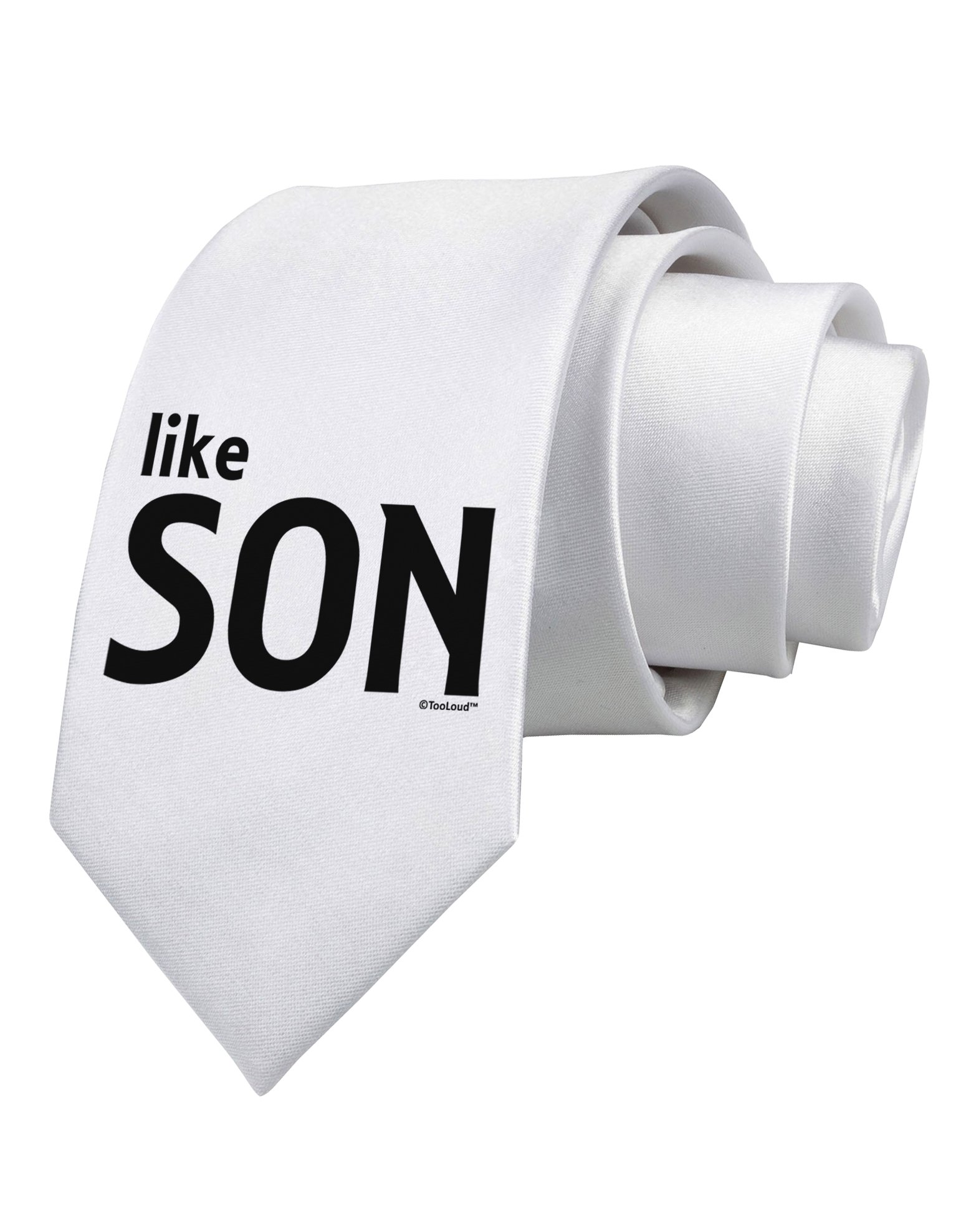 TooLoud Matching Father Son Printed White Neck Tie - Formal Wear for Weddings, Graduations & Special Occasions
