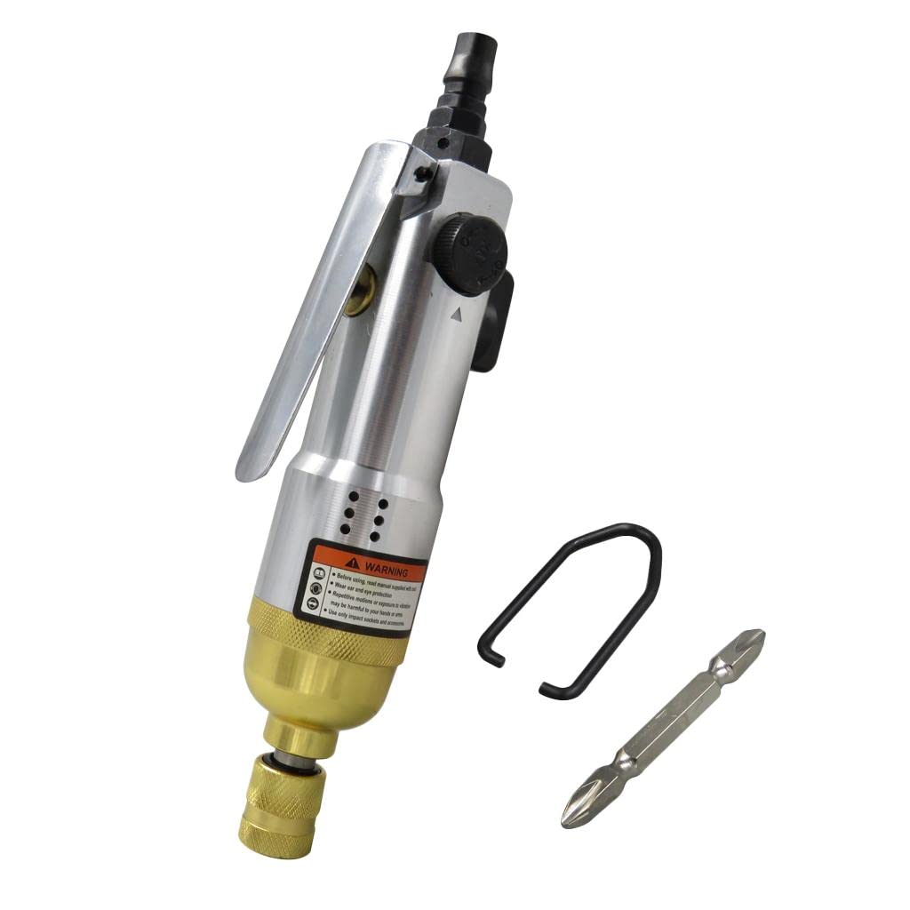 High Strength Pneumatic Air Screwdriver - 1/4 Inch Drive, 9000 RPM, Industrial Grade Power Tool for Automotive Repair & Woodworking Projects