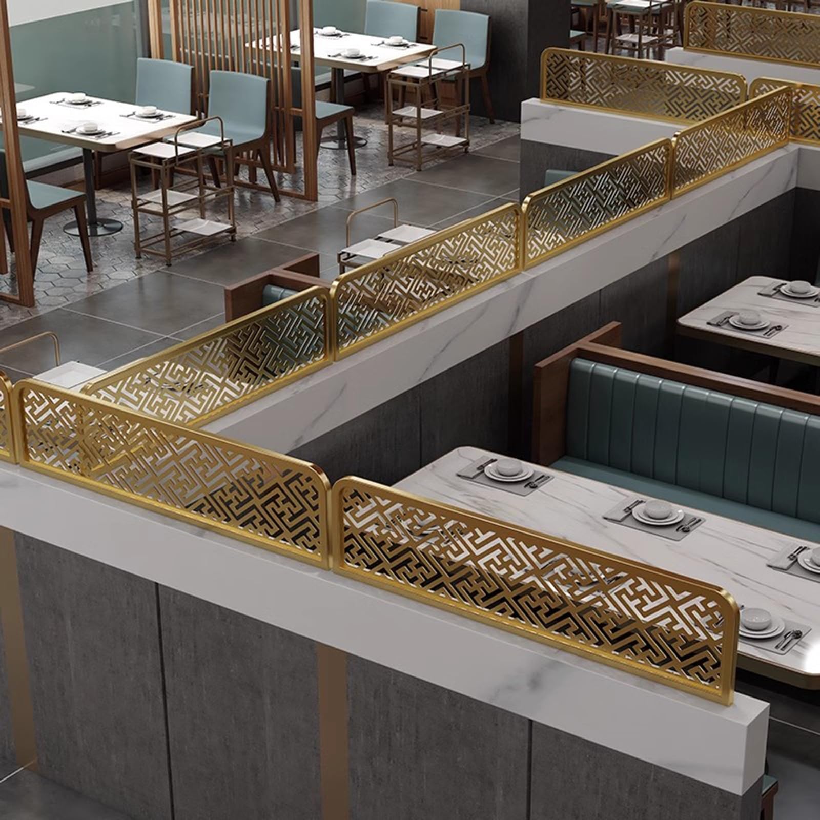 Stainless Steel Tempered Glass Partitions for Restaurants, Hotels & Bars - Privacy Screens & Social Distancing Panels | Durable Safety Dividers for Commercial Spaces