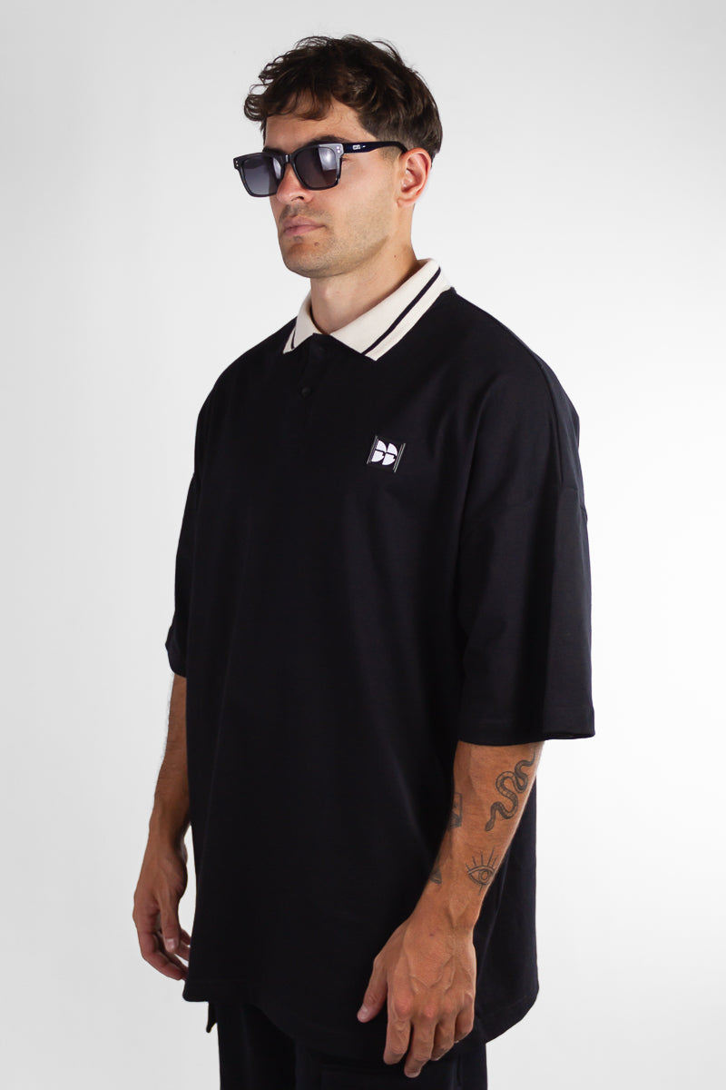 Oversized Black Raw Edge Chambray Shirt for Men - Casual Streetwear & Layering Essential for Everyday Comfort