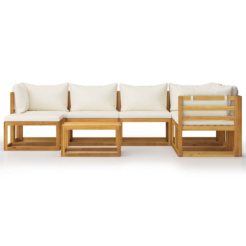 8-Piece VidaXL Patio Lounge Set - Outdoor Garden Furniture with Cushions & Coffee Table - Modern Acacia Wood Sectional Sofa - Perfect for Backyard, Poolside & Patio Relaxation