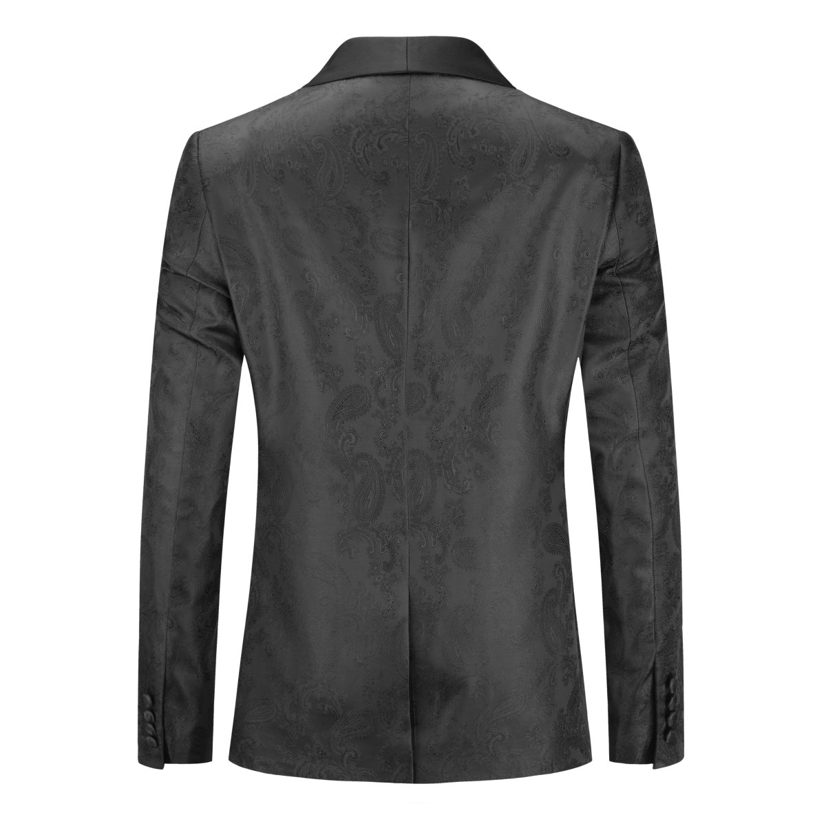 2-Piece Men's Slim Fit One Button Printed Suit Set - Black | Formal Business Attire for Weddings, Office & Special Occasions