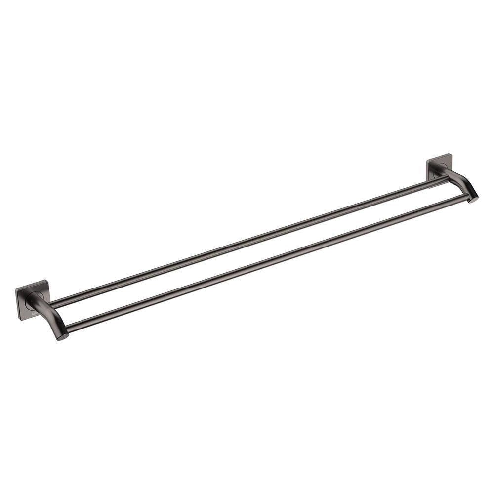 Fienza Sansa Double Towel Rail 900mm - Gunmetal Grey Bathroom Towel Holder for Modern Homes | Space-Saving Design for Small Bathrooms & Luxury Hotels