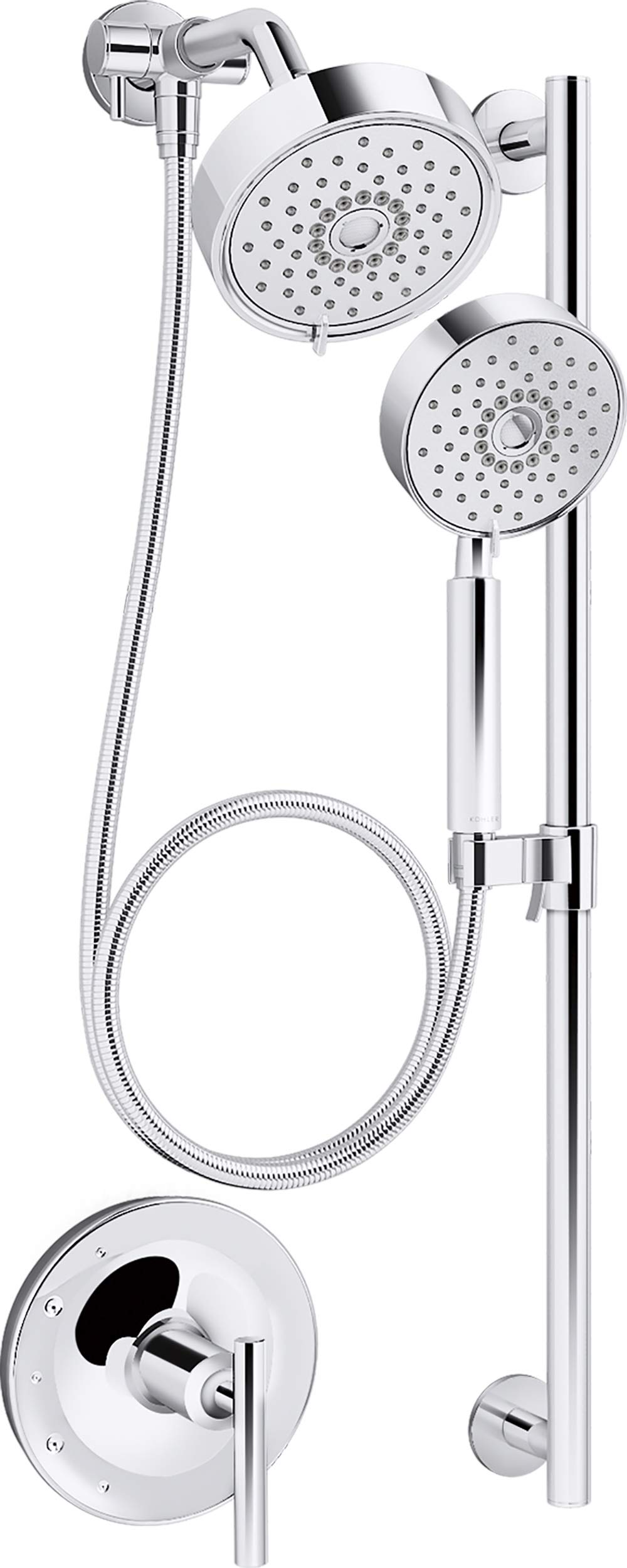 KOHLER Purist Essentials Performance Showering Package - 2.5 GPM Water-Saving Shower System for Modern Bathrooms | Perfect for Spa-Like Experience & Water Conservation