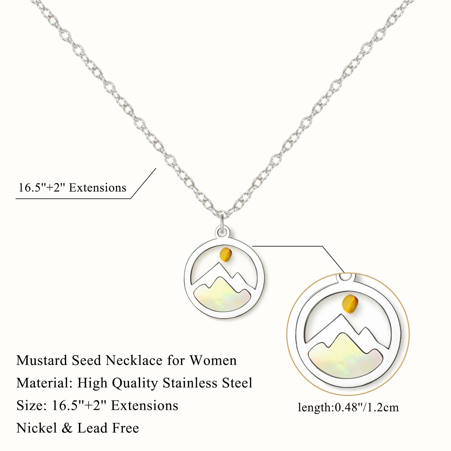 Mustard Seed Necklace - Christian Jewelry for Women, Inspirational Jesus Religious Faith Pendant Gift for Easter, Birthday, Mother's Day - Perfect for Mom, Grandma, Sister & Daughter | Bible Verse Jewelry, Spiritual Gift for Faithful Women