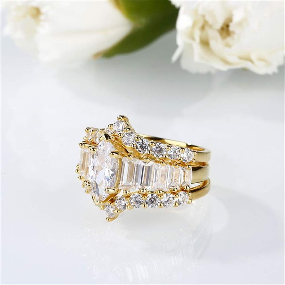 Jeulia 1.5 Carat Marquise Cut Wedding Ring Set - 18K Gold Plated 925 Sterling Silver Engagement & Promise Band Rings for Women - Perfect for Proposals, Anniversaries & Special Occasions with Jewelry Gift Box