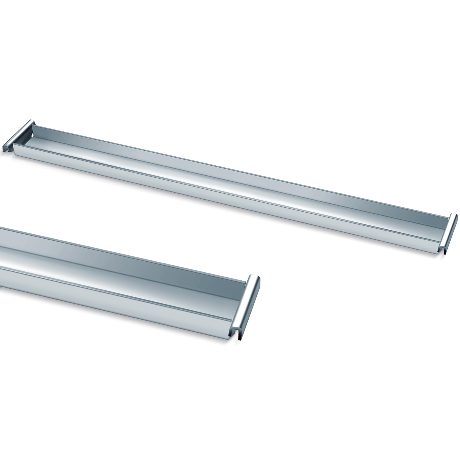 2 Pack Silver Front-to-Back File Drawer Rails - Hanging File Cabinet Replacement Parts - Compatible with Most File Cabinets - Office Organization & Storage Solution