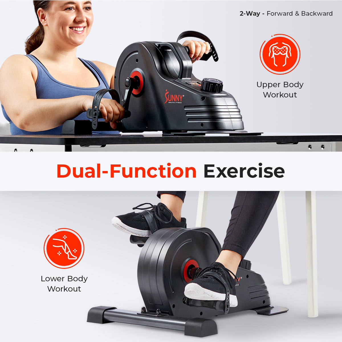 Portable Mini Exercise Bike with Smart Magnetic Resistance - Compact & Quiet Under Desk Cycling for Home & Office Workouts