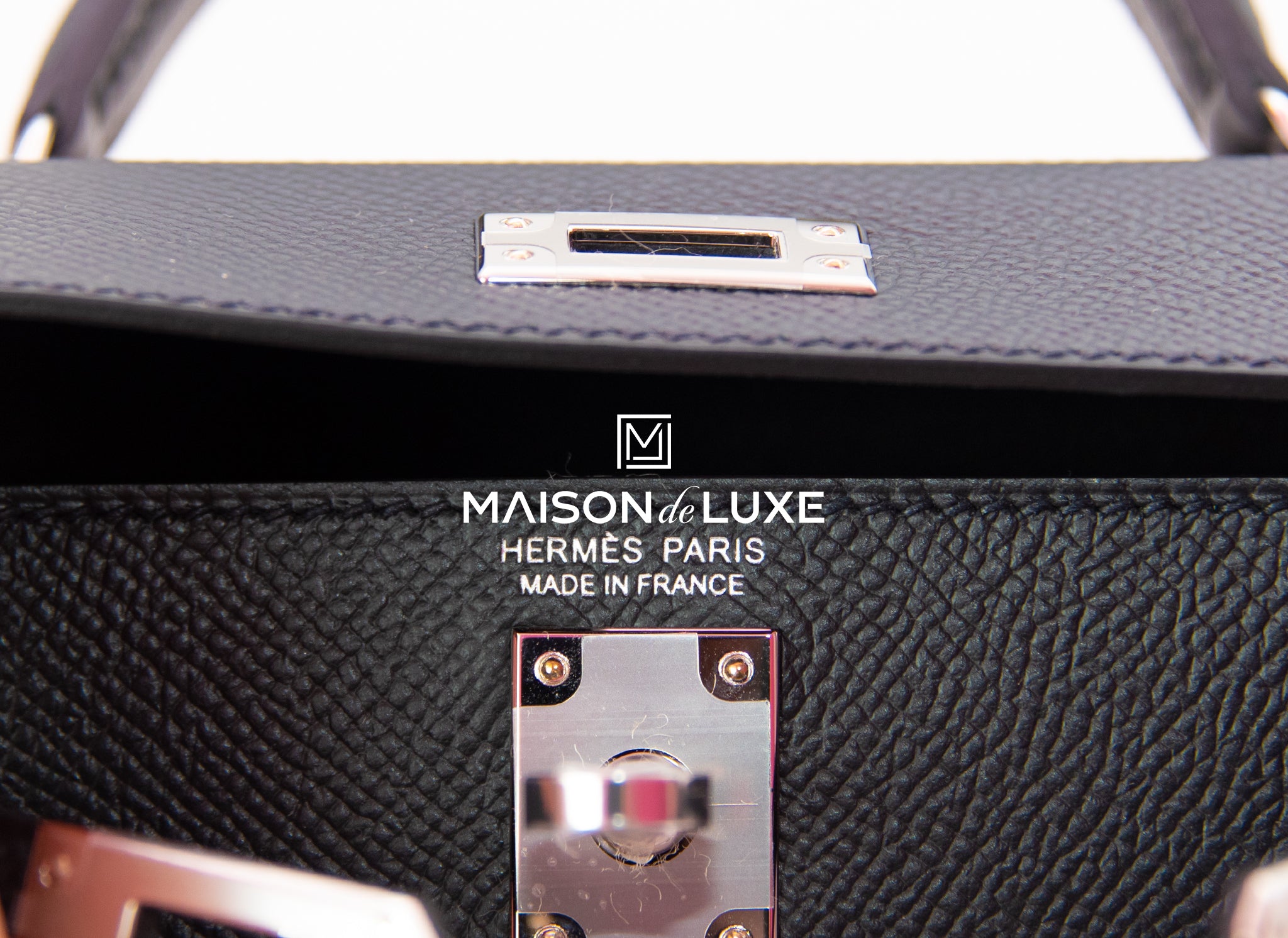 Hermes Mini Kelly II 20 Black Epsom Leather Bag with Palladium Hardware - Luxury Crossbody Purse for Women, Perfect for Parties & Evening Events
