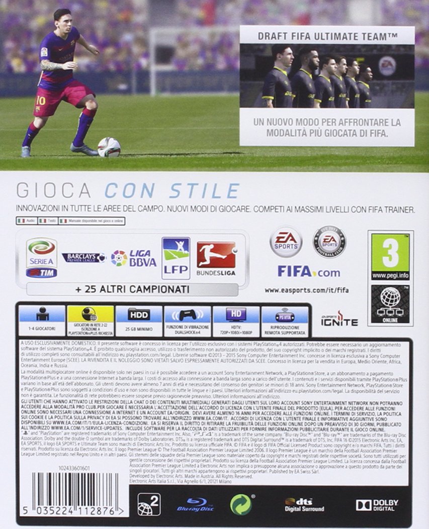 FIFA 16 Soccer Video Game for PlayStation 4 - Authentic Football Simulation with Updated Teams & Players - Perfect for Game Nights, Sports Fans, and Competitive Gaming