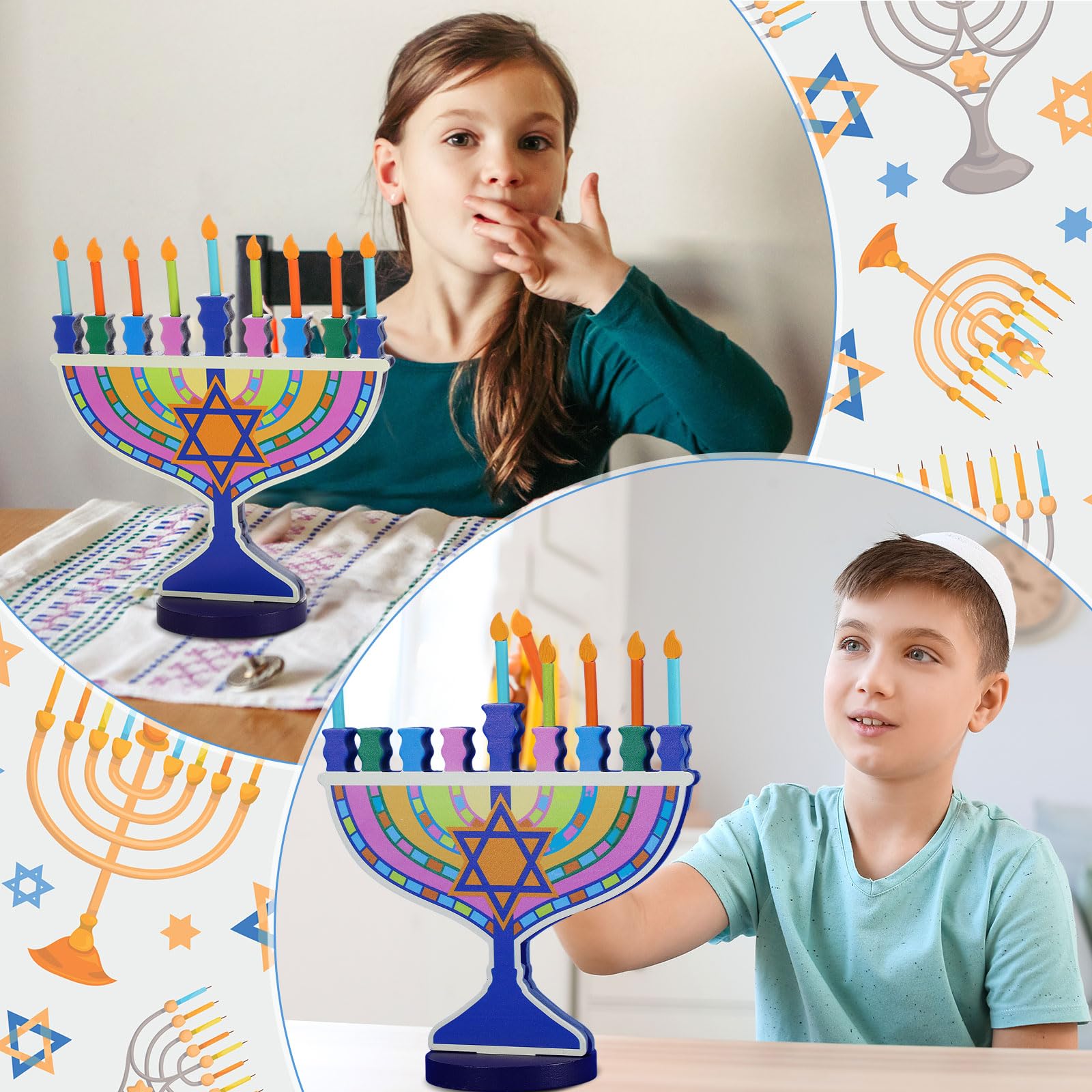 Handcrafted Wooden Hanukkah Menorah with 9 Removable Candles - Traditional Jewish Chanukah Candle Holder for Holiday Decor, Home Centerpiece & Jewish Gift - Perfect for Hanukkah Celebrations, Synagogue Events & Family Gatherings