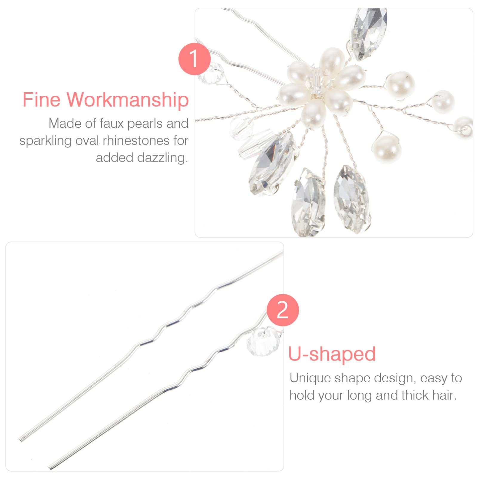 Elegant KALLORY Rhinestone Bridal Hair Pins & Clips - 2PC Set for Weddings, Bridesmaids & Special Occasions | Shimmering Hair Accessories for Bridal Showers, Prom & Formal Events