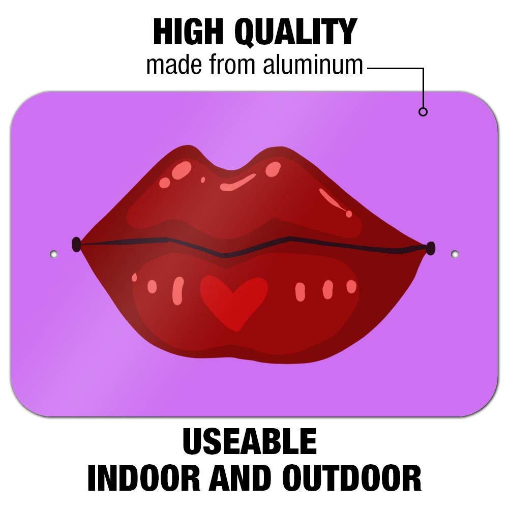 Juicy Luscious Lips Wall Art Sign - Graphic Home & Office Decor for Women's Spaces, Salons, Beauty Studios - Perfect for Bedroom, Living Room or Business Interior Design