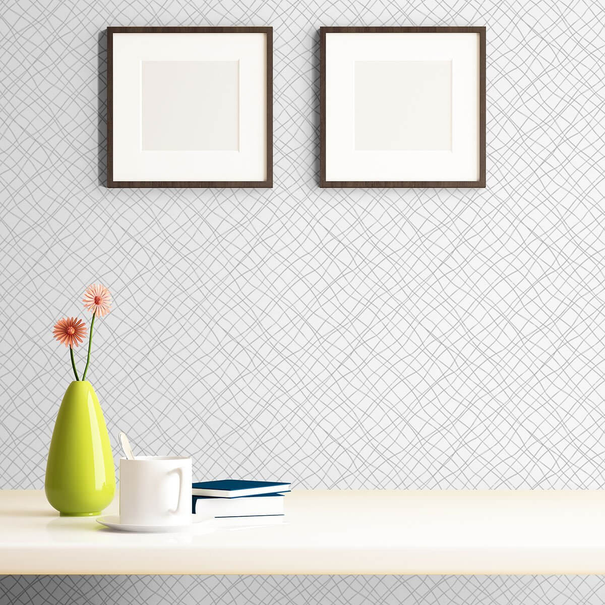 White Faux Fabric Peel and Stick Removable Wallpaper - Self-Adhesive Decorative Wall Covering for Bedroom, Living Room, Kitchen & Office Decor