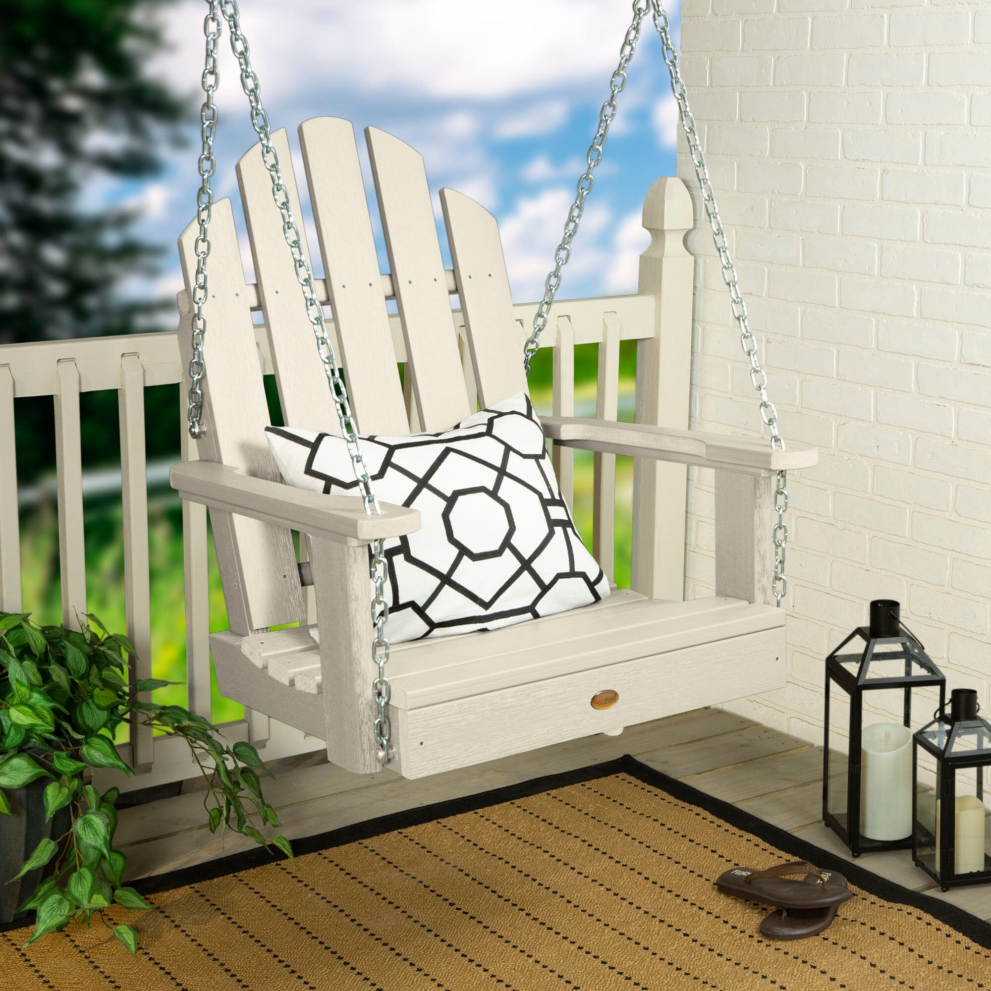Refurbished Westport Single Seat Swing - Outdoor Patio Hanging Chair for Relaxation in Garden, Porch, or Backyard
