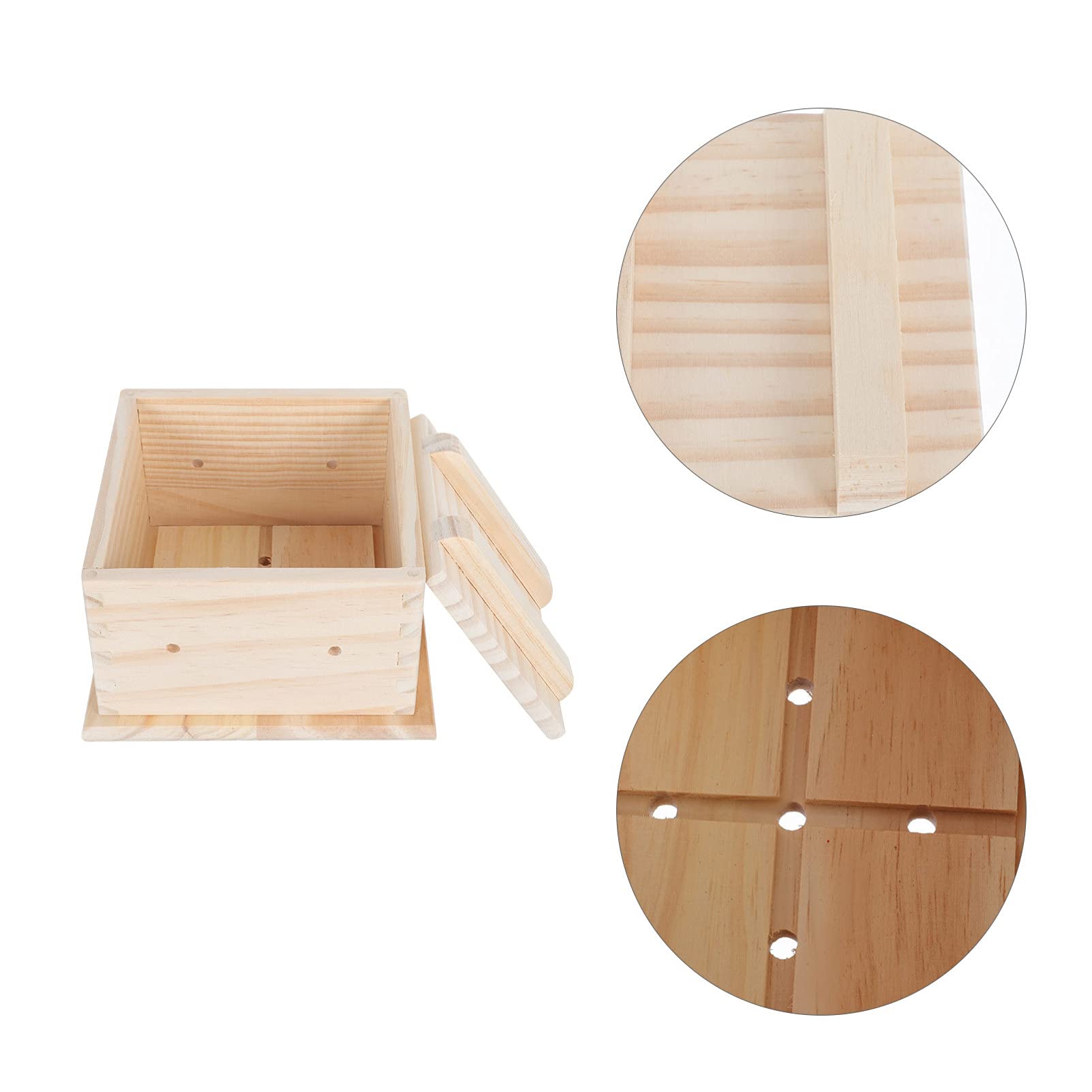 Happyyami Wooden Tofu Press Kit - 1 Pack Natural Bamboo Tofu Maker, Safe & Easy to Clean DIY Homemade Tofu Press for Vegan, Vegetarian Cooking - Perfect for Home Kitchen, Meal Prep & Asian Cuisine