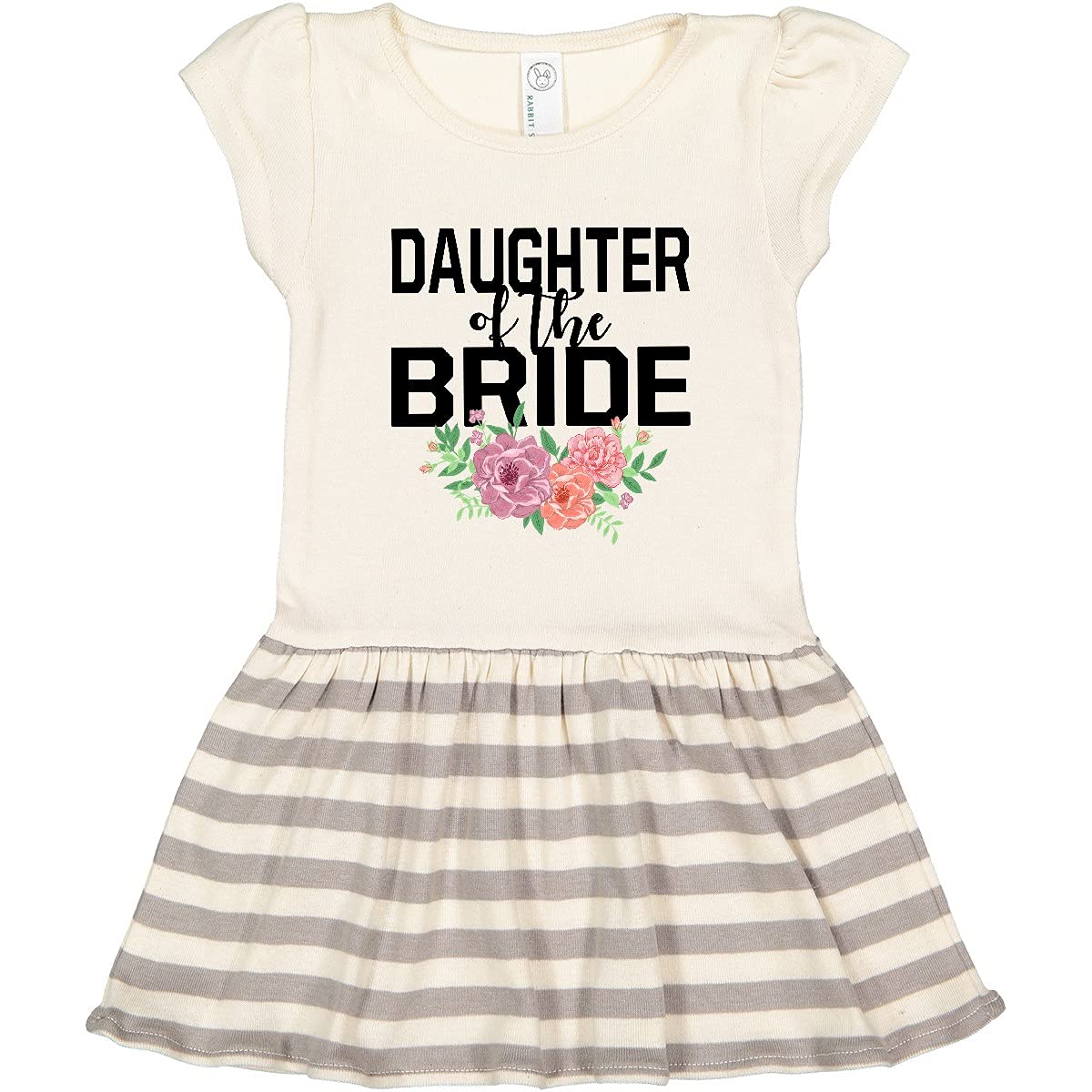 Inktastic Daughter of The Bride Floral Print Toddler Dress - Perfect for Weddings, Flower Girl Outfits & Special Occasions
