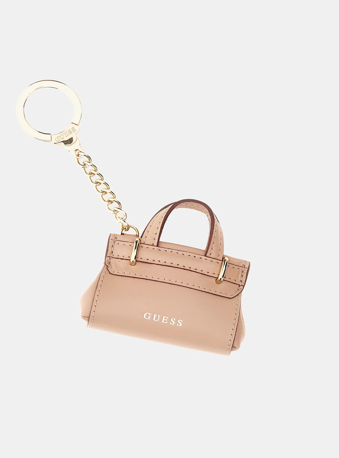 Stylish Beige Leather Handbag Keychain - Fashionable Accessory for Women's Purses, Wallets & Keys | Perfect Gift for Travel, Work & Daily Use