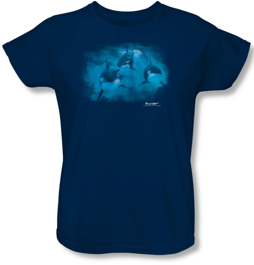 Women's Pod of Orcas Graphic T-Shirt | Whale Wildlife Nature Lover Tee | Casual Wear for Beach, Travel & Outdoor Activities