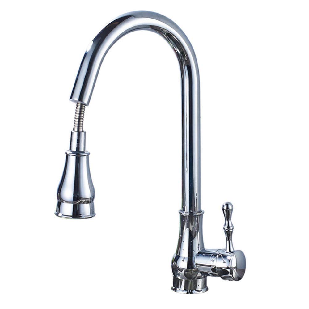 High Pressure Kitchen Faucet with Pull Down Sprayer - Single Handle Mixer Tap for Hot & Cold Water - 360° Swivel Spout - Perfect for Washing Dishes, Pots & Filling Large Containers
