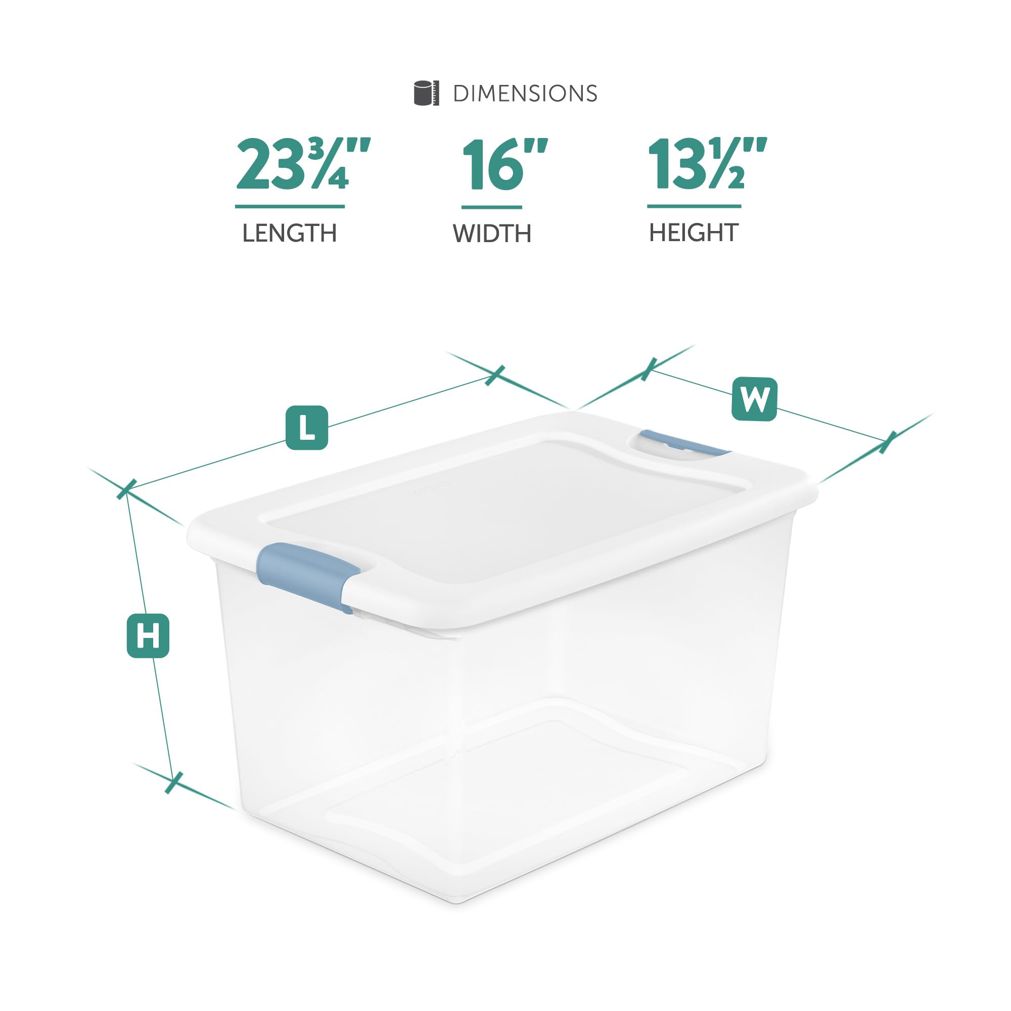 Sterilite 70 Quart & 64 Quart Clear Stackable Storage Containers with Latching Lids - 4-Pack Large + 6-Pack Medium Plastic Bins for Home Organization, Closet Storage & Moving Supplies - Durable Totes for Seasonal Decor, Toys, Clothes & Garage Organization