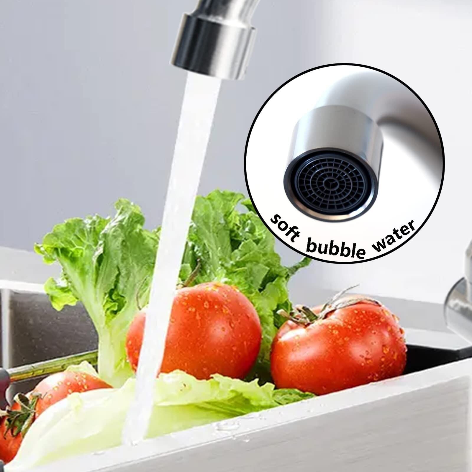 360° Rotating RV Camper Faucet - Hot & Cold Water Folding Kitchen Sink Tap with Dual Knob Handles, Brass Construction & Chrome Finish (G1/2) - Perfect for Tiny Homes, Boats, and Off-Grid Living