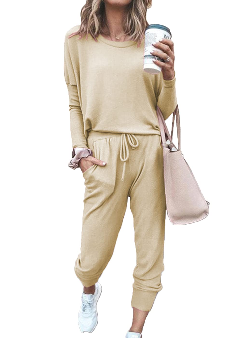 Cocoinsity Women's Sport Jumpsuit - Solid Color Lounge Romper & Casual Tracksuit 2-Piece Set for Yoga, Gym Workouts & Everyday Wear