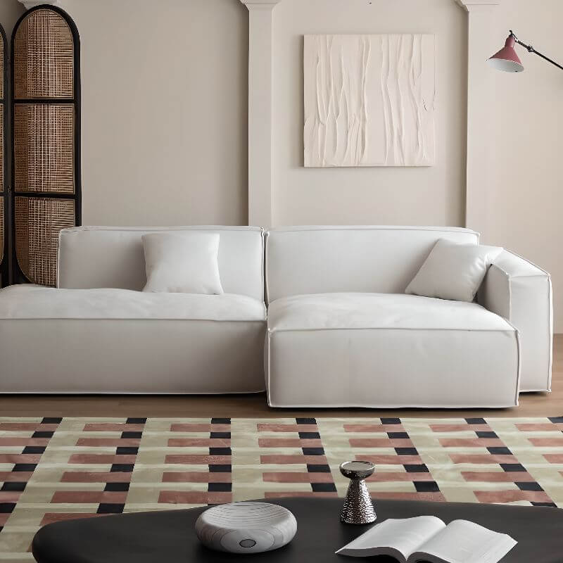 L-Shaped Sectional Sofa with Chaise Lounge - Light Gray 3-Piece Set, Right-Hand Facing, Removable Slipcover - Perfect for Living Room, Family Room & Small Spaces