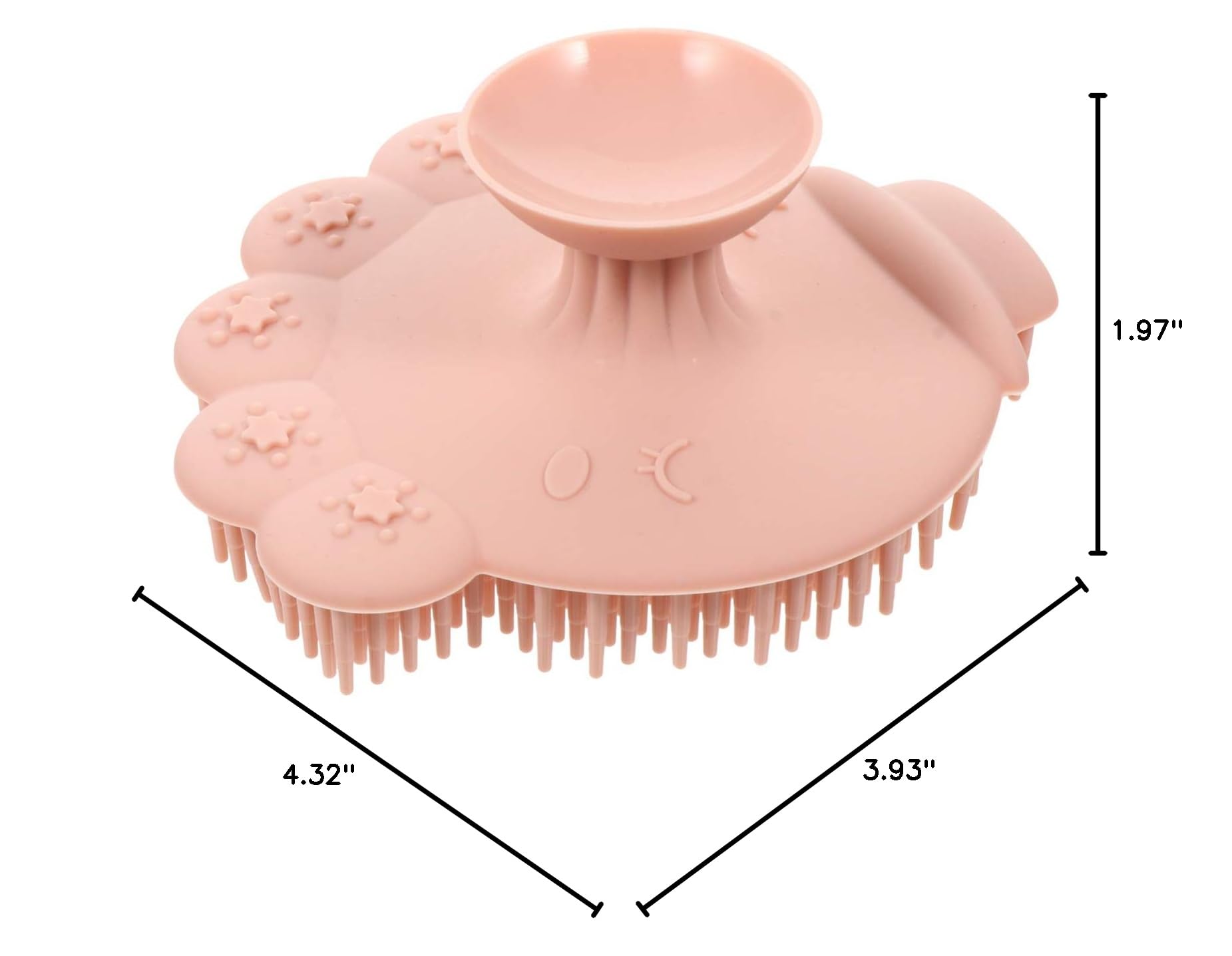Pink Silicone Scalp Massager Brush - Gentle Shampoo & Scalp Care Brush for Kids & Adults - Perfect for Relaxing Head Massage & Hair Washing at Home or Salon