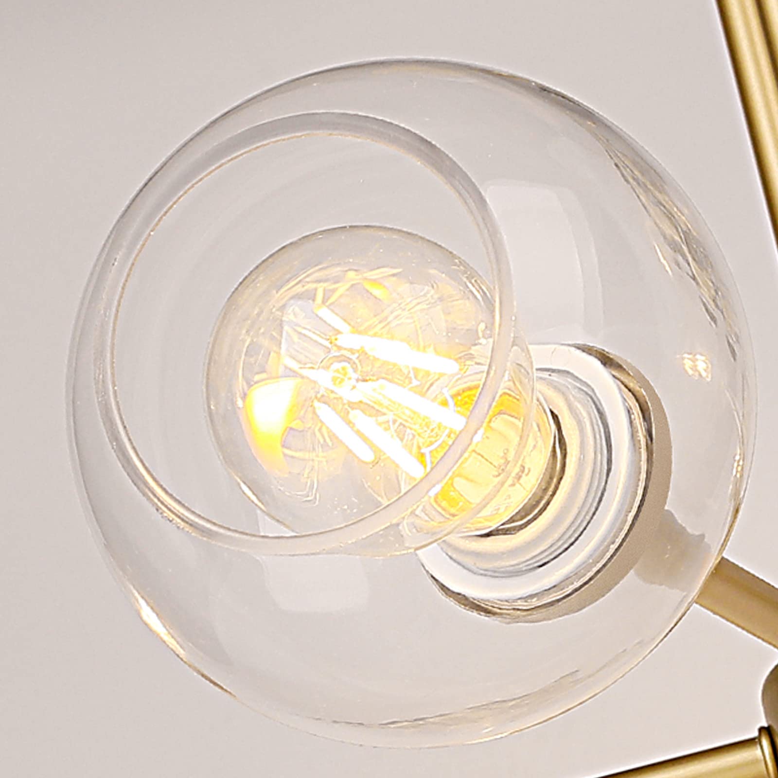 Clear Glass Globe Lamp Shade Replacement - 4.2cm Socket Base & 13cm Diameter for Chandelier, Pendant & Ceiling Lights - Perfect for Dining Room, Bedroom & Living Room Lighting Decor