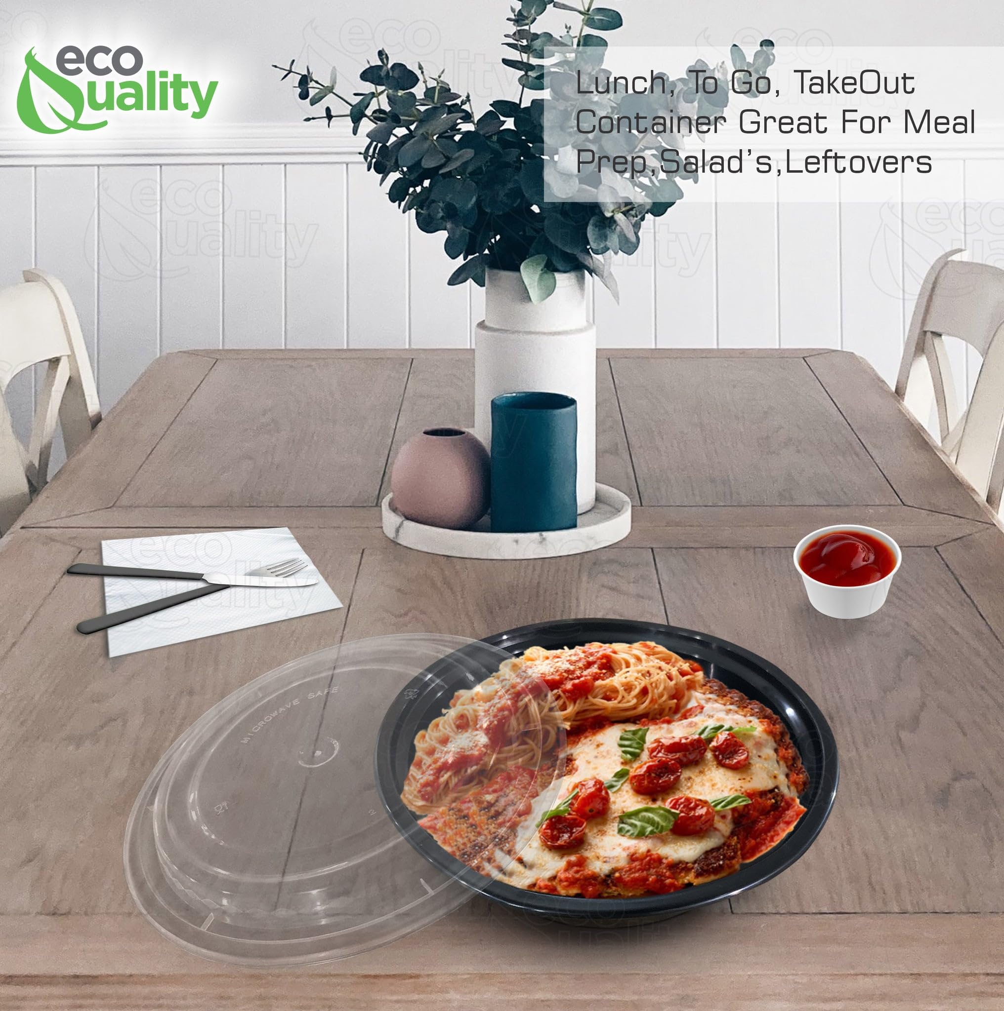 32oz - 600 Count Round BPA-Free Microwave Safe Plastic Meal Prep Containers with Lids - Stackable Reusable Food Storage Containers for Freezer, Dishwasher & Microwave - Perfect for Meal Prepping, Leftovers & Restaurant Takeout