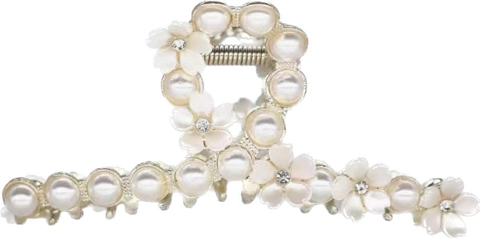 Radhya Pear Floral Metal Jumbo Claw Clip for Women & Girls - Large Hair Clips, Hair Clutcher, Hair Accessories - Perfect Gift for Girlfriend, Wife - Great for Parties, Weddings & Everyday Hairstyles