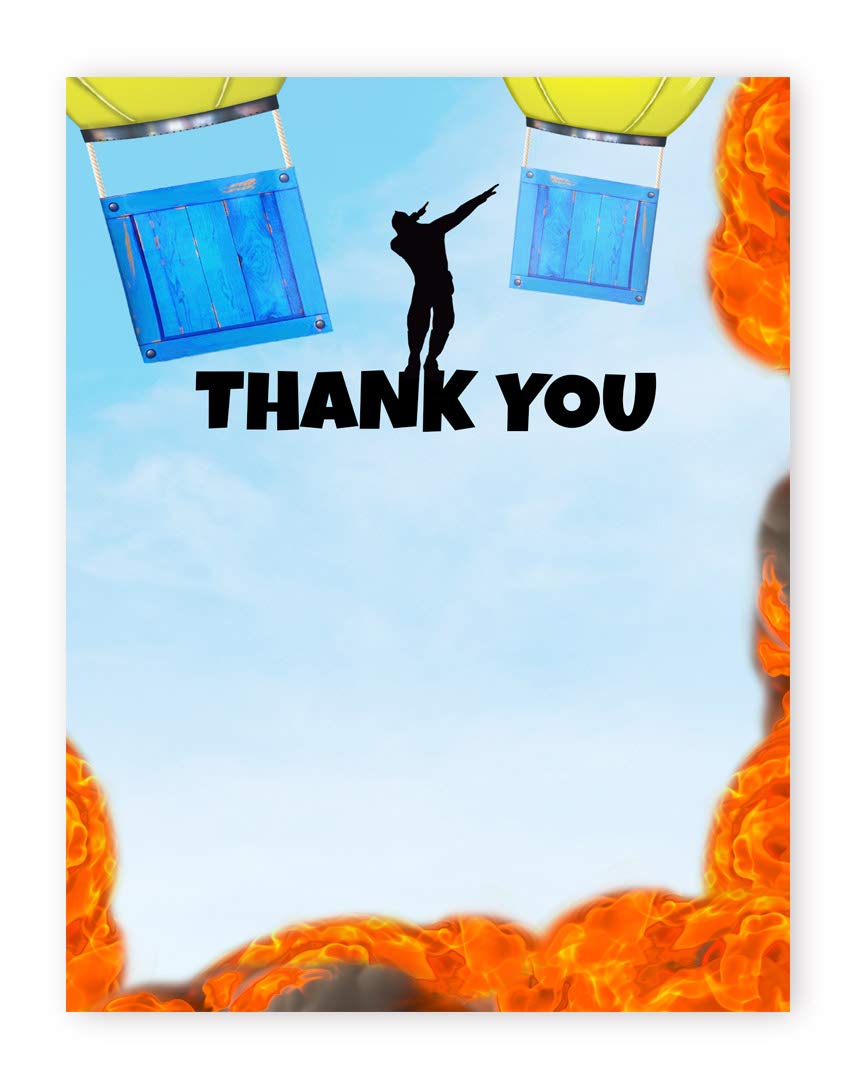 Battle Gaming Thank You Cards - 20 Pack with Envelopes - Perfect for Gaming Parties, Tournaments & eSports Events - Express Gratitude to Players & Fans